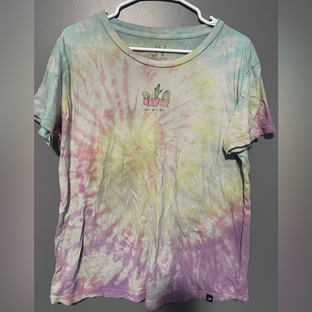 Free add on JV By Jac Vanek 100% Cotton Tie Dye "Don’t be a Prick" T-Shirt